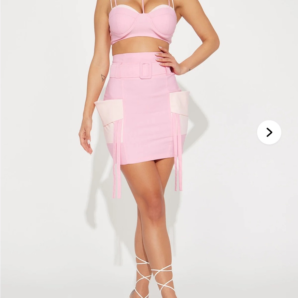 Fashion Nova Pink Mini Skirt Set